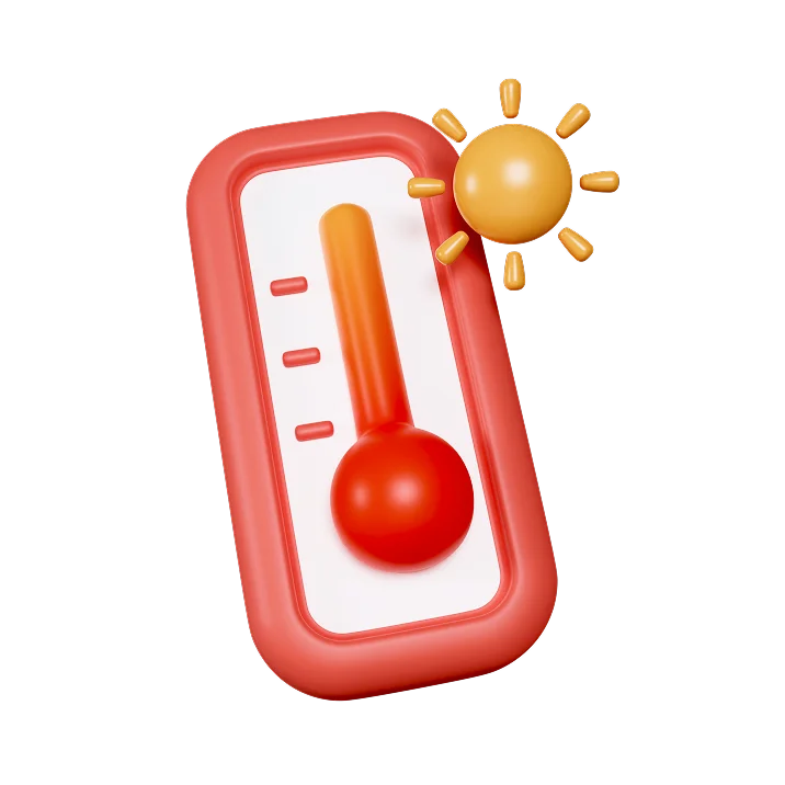 Thermomètre au soleil, forte chaleur