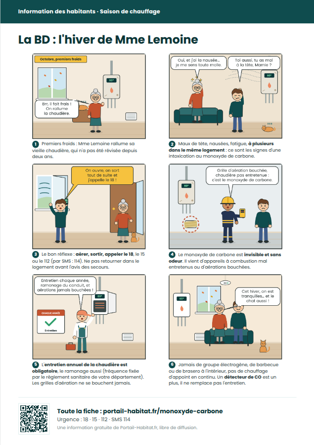 BD à imprimer « Chauffage : attention au monoxyde de carbone »