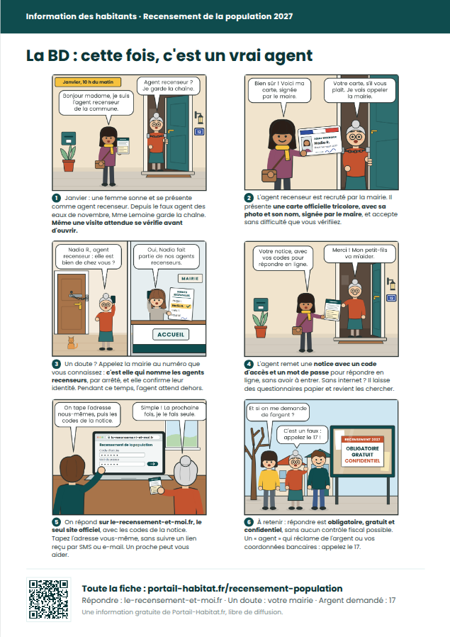 BD à imprimer « Recensement de la population : répondre en confiance »