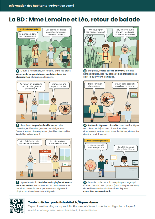 BD à imprimer « Tiques et maladie de Lyme : les bons réflexes »